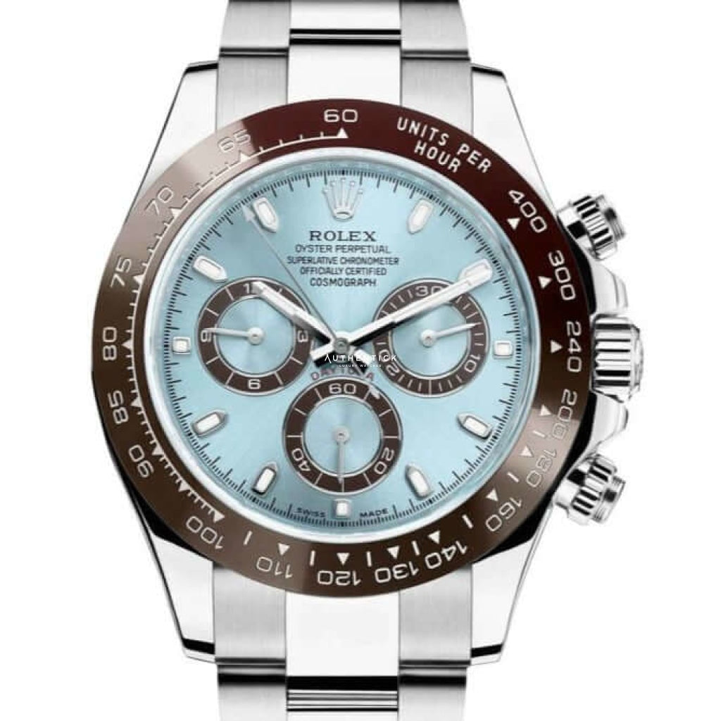 Platinum rolex daytona ice blue dial with ceramic bezel Clearance