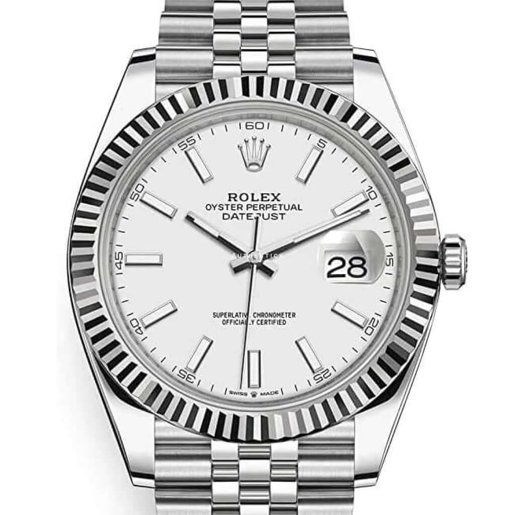 Rolex Datejust Jubilee Fluted White Stick Dial 126334