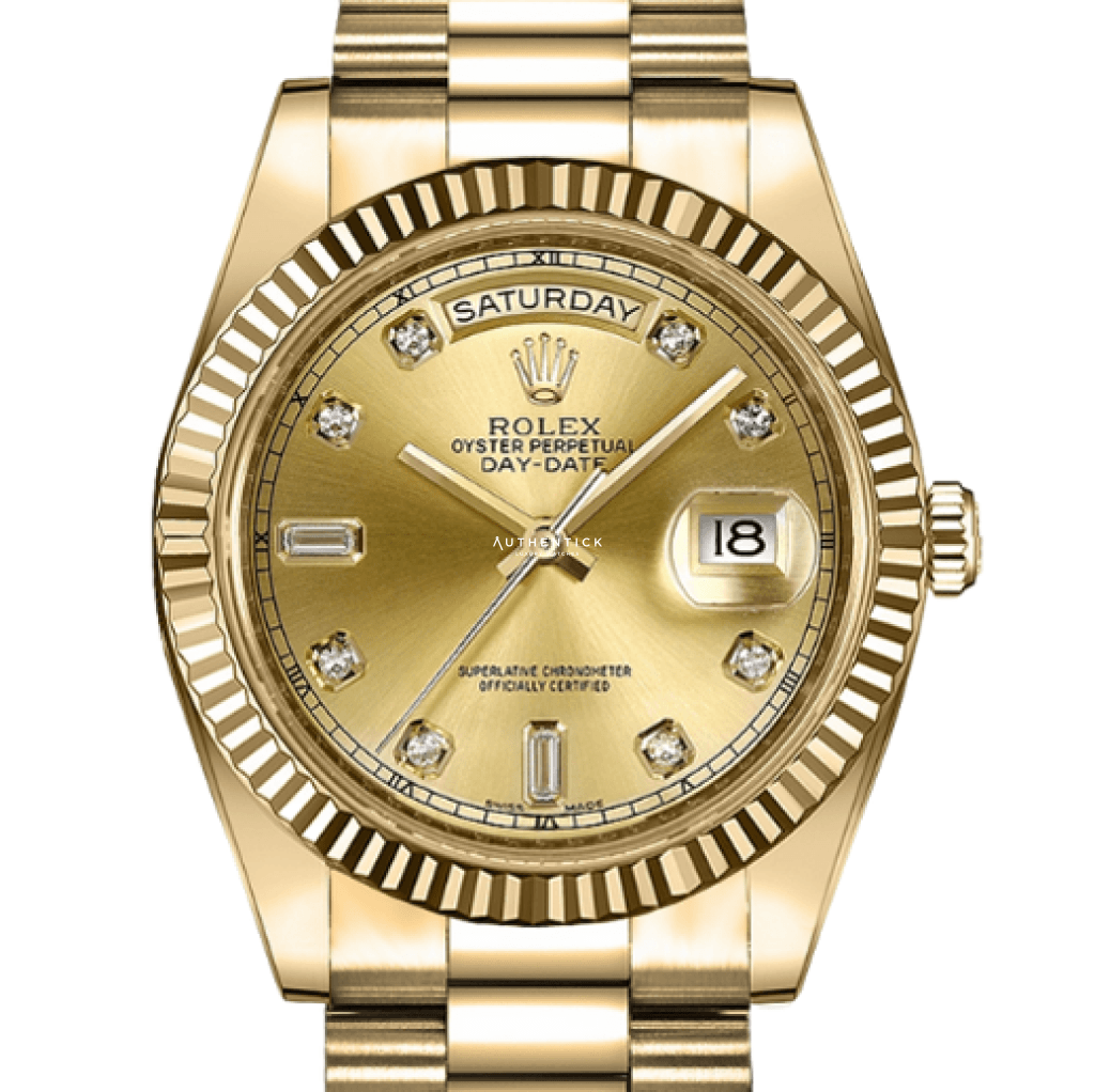Rolex Day-Date Yellow Gold Champagne Diamond Dial 218238