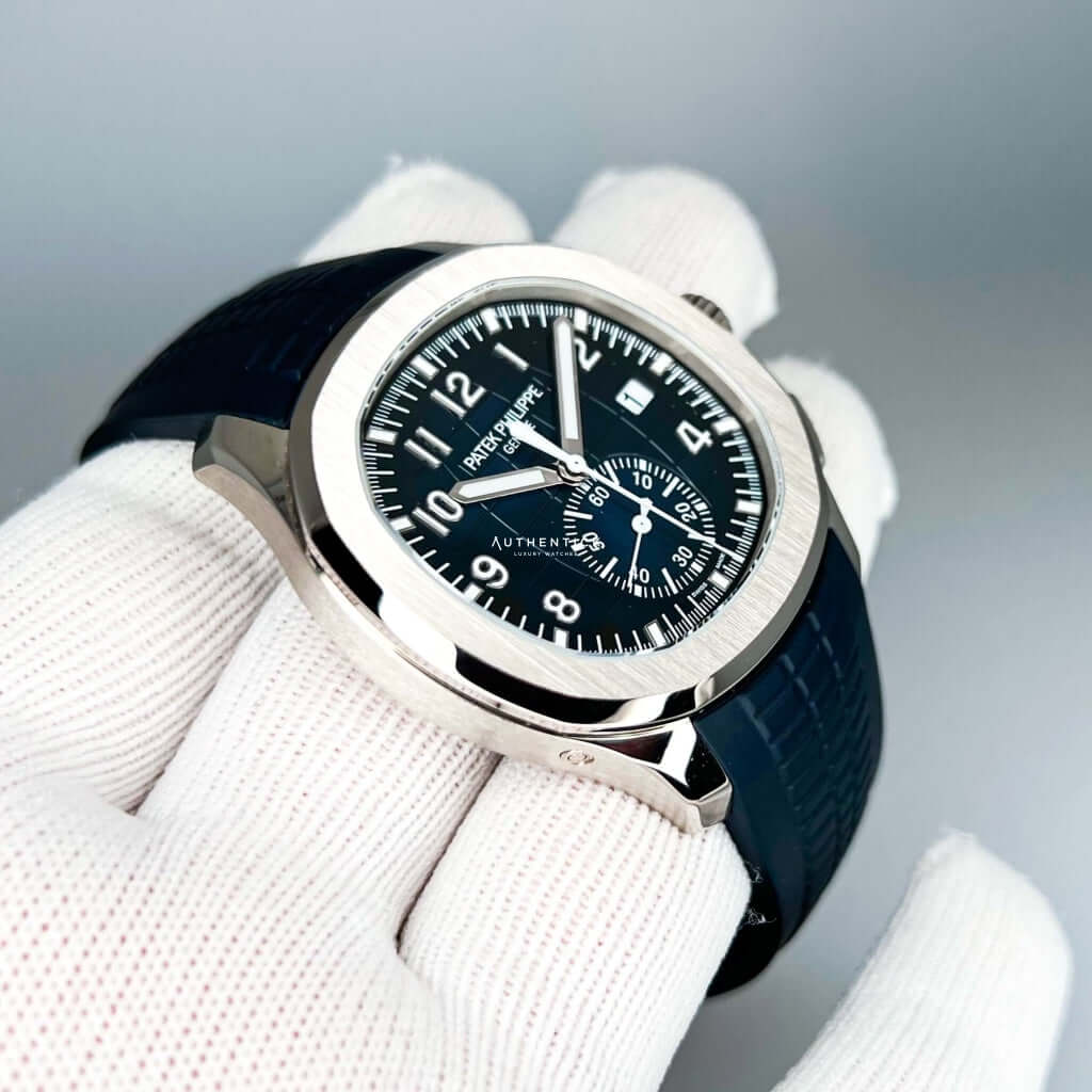 Patek Philippe Aquanaut Flyback Chronograph White Gold Blue Dial 5968G-001