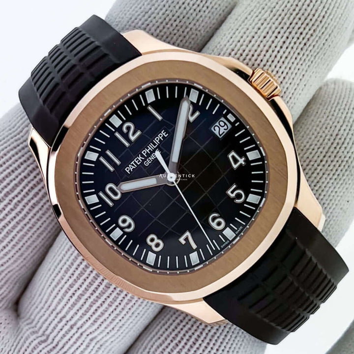Patek Philippe Aquanaut Rose Gold Black Rubber Brown Dial