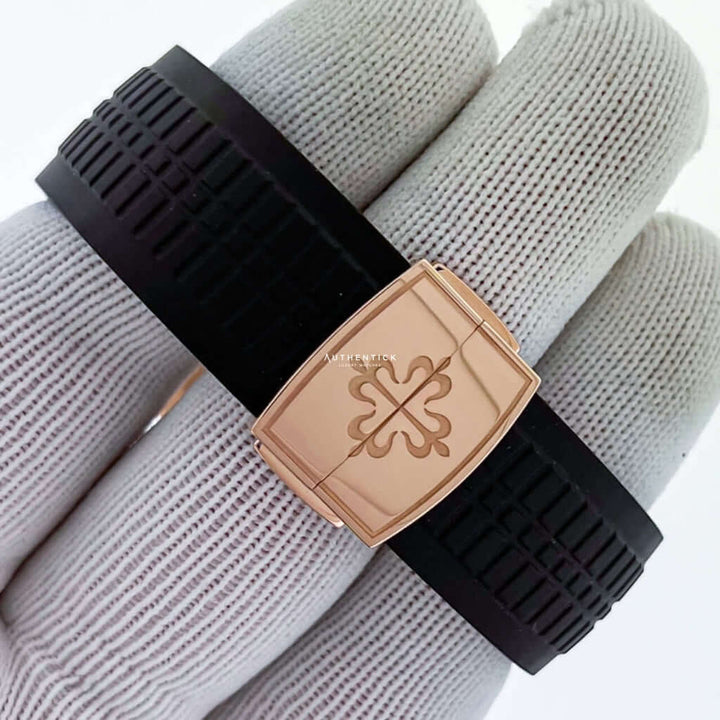 Patek Philippe Aquanaut Rose Gold Black Rubber Brown Dial