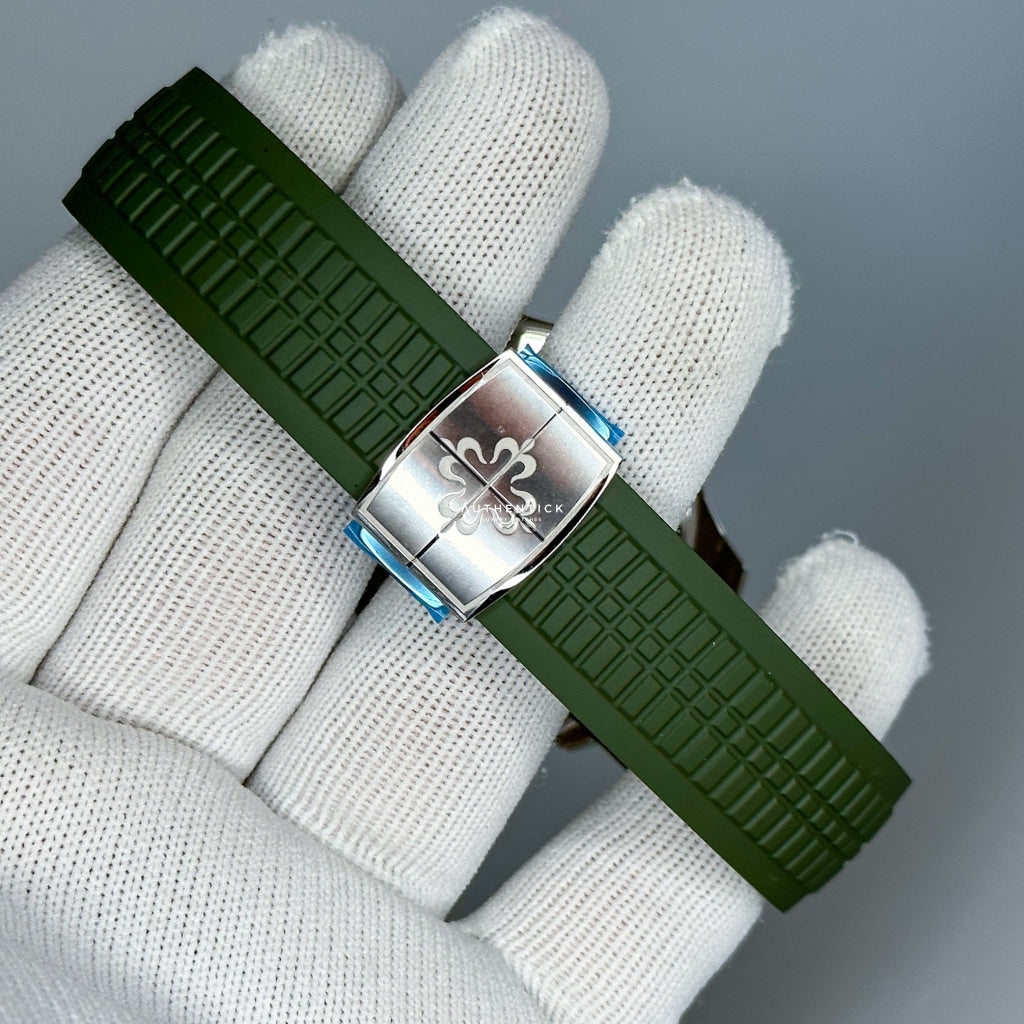 Patek aquanaut green rubber strap best sale