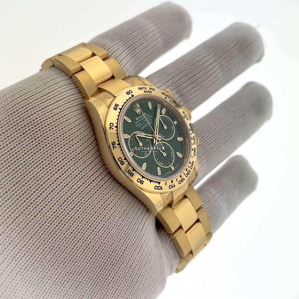 Rolex 116508 116508-0013 Daytona Green Dial Gold Men's | WatchGuyNYC