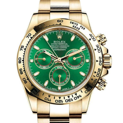 Yellow Gold Rolex Cosmograph Daytona Luxury Watch With John Mayer's Green Dial