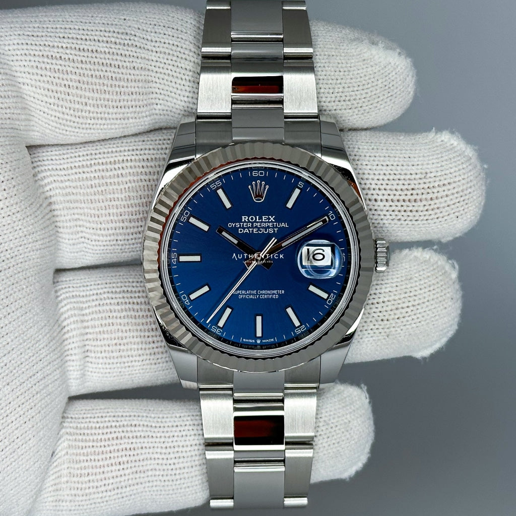 Rolex Datejust 41 Stainless Steel Blue Index Dial Oyster 126334