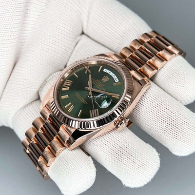 Rolex Day-Date 40 Everose Anniversary Green Dial 228235