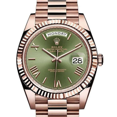 Rolex Day-Date 40 Everose Anniversary Green Dial 228235