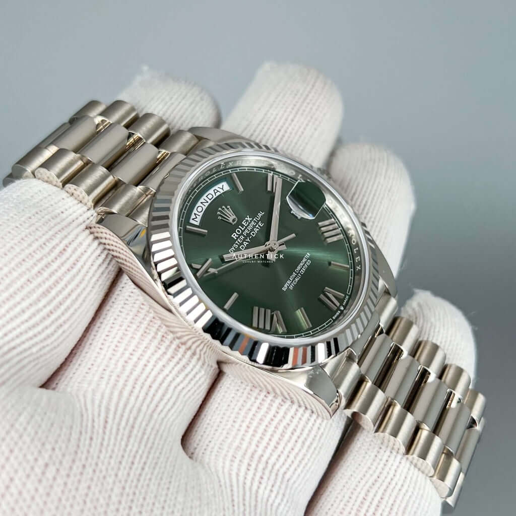 Rolex Day Date 40 White Gold Green Dial 228239