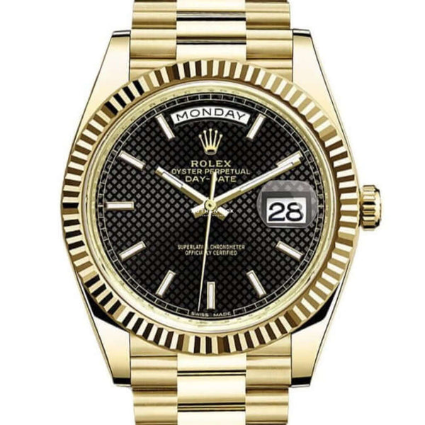 Rolex Day Date 40 Yellow Gold Black Motif Dial 228238