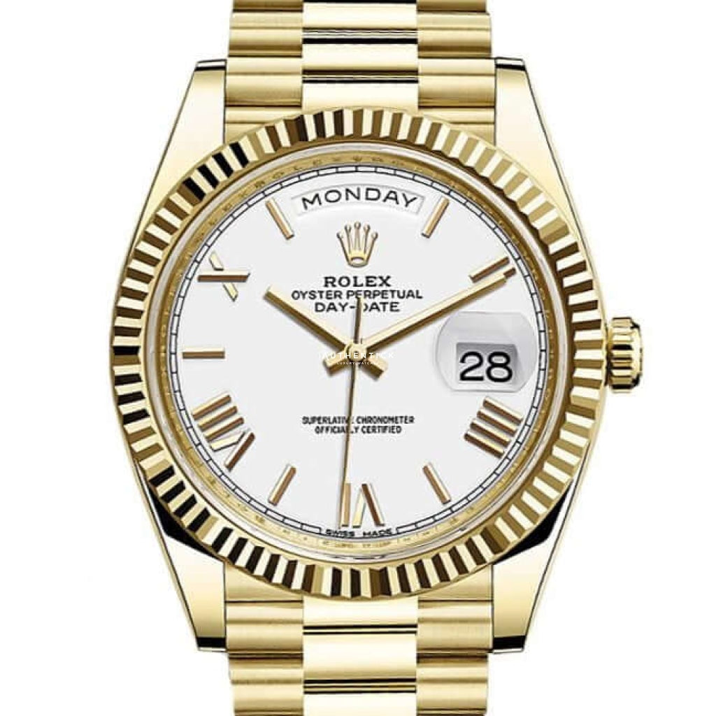 Rolex Day-Date 40 Yellow Gold White Dial 228238