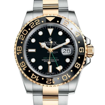 Rolex Gmt-Master Ii Stainless Steel & Yellow Gold Black Dial 116713Ln