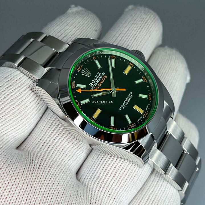 Milgauss green sapphire best sale