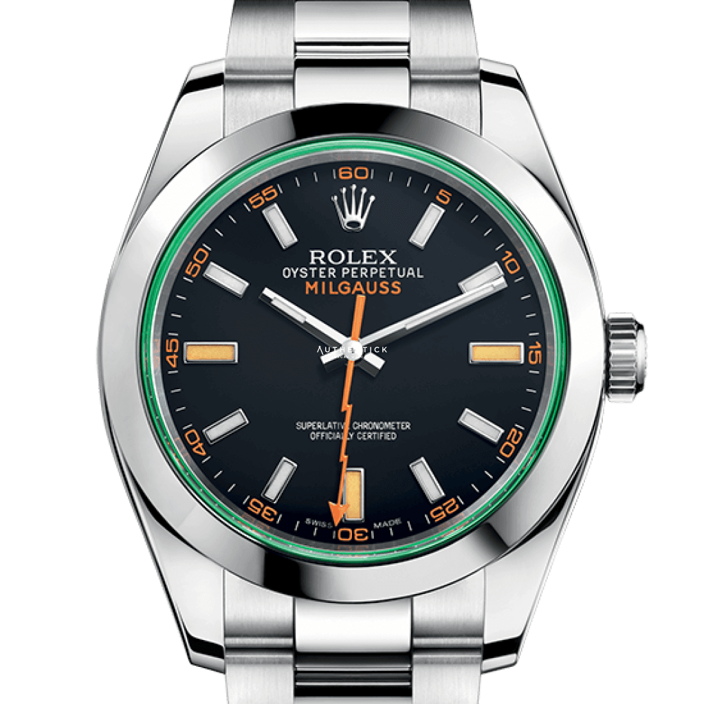 Rolex Milgauss Stainless Steel Black Dial Green 116400GV