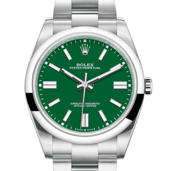 Green silver rolex best sale