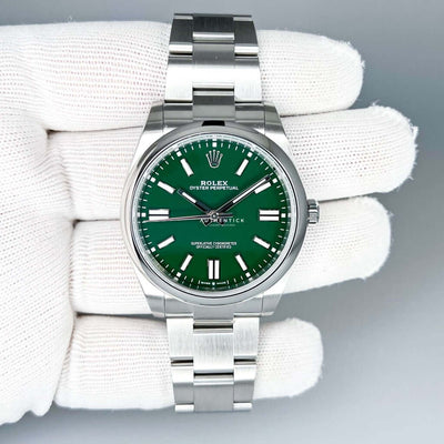 Rolex Oyster Perpetual 41 Stainless Steel Green Dial 124300