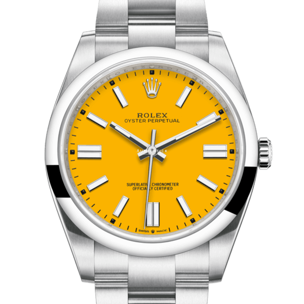 Rolex Oyster Perpetual 41 Stainless Steel Yellow Dial 124300